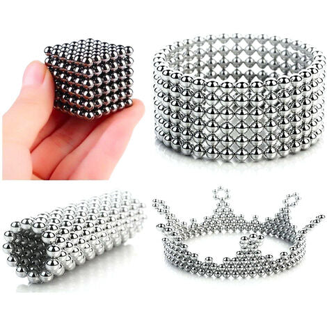  216Pcs 3mm Magnetic Ball Set Magic Magnet Cube Building Toy Per Alleviare Lo Stress Colore Argento