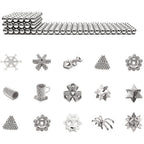 216Pcs 3mm Magnetic Ball Set Magic Magnet Cube Building Toy Per Alleviare Lo Stress Colore Argento