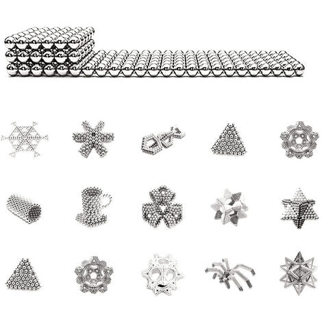  216Pcs 3mm Magnetic Ball Set Magic Magnet Cube Building Toy Per Alleviare Lo Stress Colore Argento