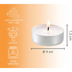  Tealight Candele Confezione Da 100 Pezzi Tea Light Durata 4 Ore Lumini Candeline Cera Antigoccia Cerini Non Profumati Colore Bianco Naturale Bianco - 200 Pezzi