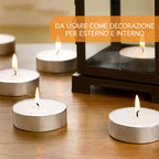  Tealight Candele Confezione Da 100 Pezzi Tea Light Durata 4 Ore Lumini Candeline Cera Antigoccia Cerini Non Profumati Colore Bianco Naturale Bianco - 200 Pezzi