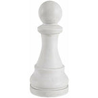  Statuetta Decorativa Scacchi, In Fibra Di Vetro E Argilla, Decorazione Per Esterno -Pedone / Bianco
