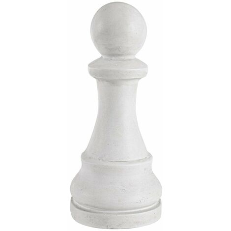  Statuetta Decorativa Scacchi, In Fibra Di Vetro E Argilla, Decorazione Per Esterno -Pedone / Bianco