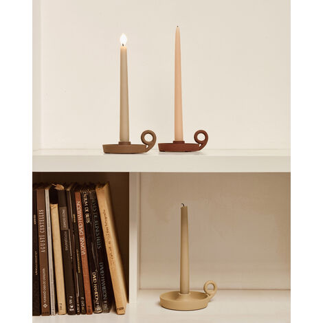  Kave Home - Portacandele Zarela Piccolo In Metallo Marrone