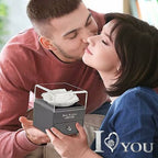  Rosa Eterna Con Gioielli Collana Da Donna Con Ciondolo A Cuore Con Fiore Finto Blu Collana In Argento 925 Per Le Donne Regalo Per Lei Natale San Valentino Regalo Di Compleanno