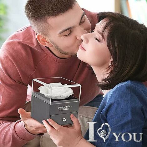  Rosa Eterna Con Gioielli Collana Da Donna Con Ciondolo A Cuore Con Fiore Finto Blu Collana In Argento 925 Per Le Donne Regalo Per Lei Natale San Valentino Regalo Di Compleanno