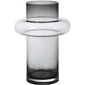  Vaso D.20,5 X H.30 Cm In Vetro Colorato Vetro Grigio Fumo - VALOIT