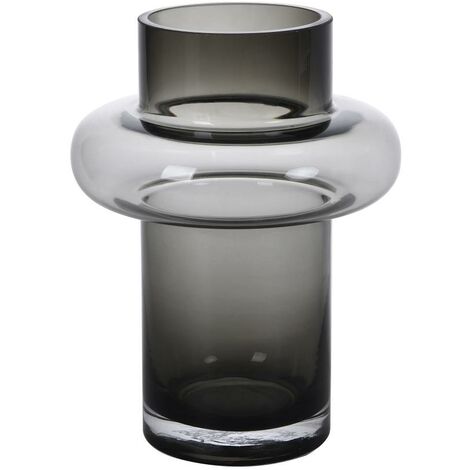  Vaso D.16,5 X H.25 Cm In Vetro Colorato Vetro Grigio Fumo - VALOIT