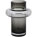  Vaso D.16,5 X H.25 Cm In Vetro Colorato Vetro Grigio Fumo - VALOIT