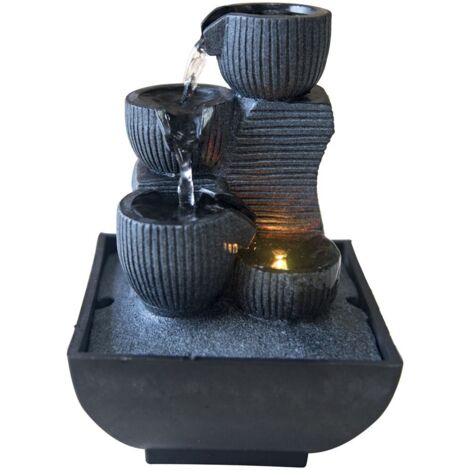  Zen Light - Kini, Fontana Da Interno Con Pompa E Illuminazione A LED, In Resina, Taglia Unica