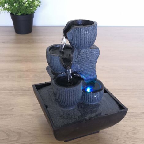  Zen Light - Kini, Fontana Da Interno Con Pompa E Illuminazione A LED, In Resina, Taglia Unica