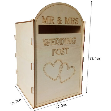 Cassetta Postale Postale In Legno Per Matrimonio Fai-da-te Con Serratura Porta Carte Regalo Vuoto Rustico Per Ricevimento Decorazione Per Feste Di Anniversario Di Matrimonio