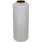 Vaso Grande D. 19 X H. 50 Cm In Metallo Smaltato Grigio E Dorato - GORIAT
