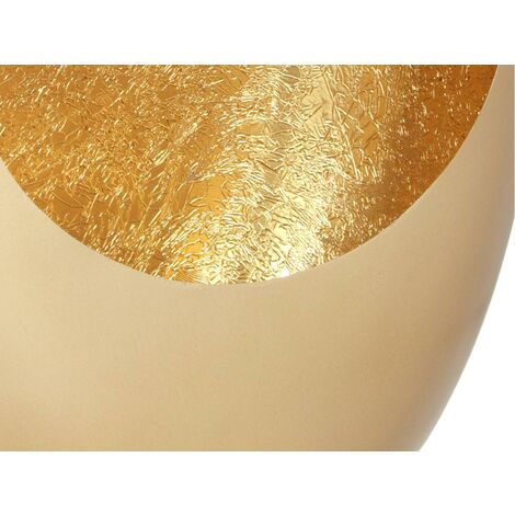  Portacandela L.16 X H.22 Cm In Metallo Dorato Finitura In Ottone E Foglie D'oro - BELINNI