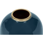  Vaso D. 29 X H. 36 Cm In Metallo Smaltato Finitura In Ottone Nero - KLAUDIA