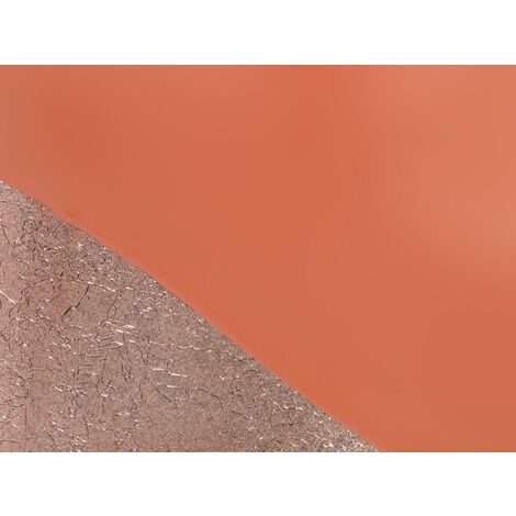  Vaso Grande D. 30 X H. 82 Cm In Metallo Smaltato Terracotta E Foglia Ramata - PERLIN