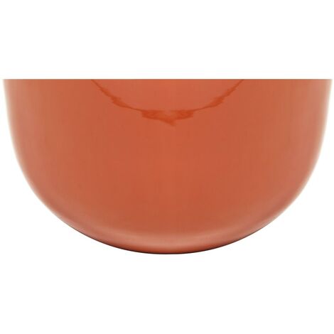  Vaso D. 29 X H. 36 Cm In Metallo Smaltato Finitura In Ottone Terracotta - KLAUDIA