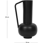 Vaso Con Manico D.15 X H.30 Cm In Metallo Nero - KAMELIA