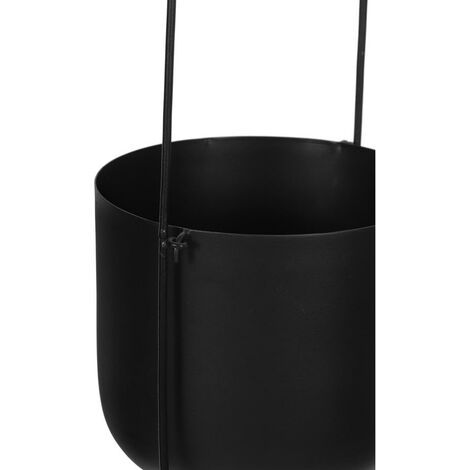  Portavaso Sospeso D. 18 X H.21 E D. 14 X H.19 Cm In Metallo Nero - Lotto Di 2 - PARIA