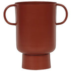  Vaso Piccolo Con Manici H.17 Cm In Metallo Terracotta - BILIAN
