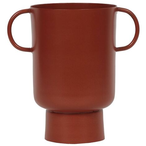  Vaso Piccolo Con Manici H.17 Cm In Metallo Terracotta - BILIAN