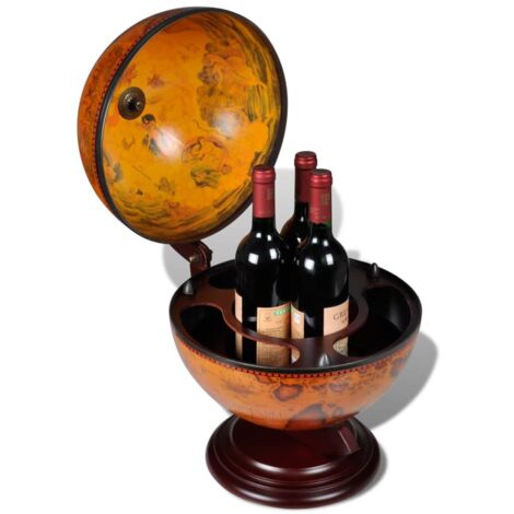  Minibar Da Tavola A Globo Supporto Per Vini In Legno Eucalipto VidaXL