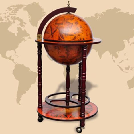  Minibar A Forma Di Globo Con Supporto In Legno Di Eucalipto VidaXL