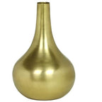  Vaso In Metallo Dorato H. 30 Cm Finitura Effetto Anticato - GIZEH