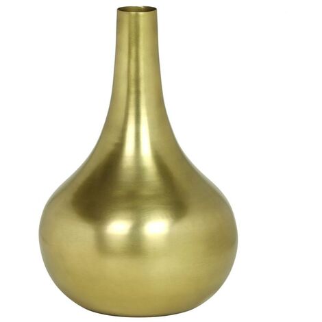  Vaso In Metallo Dorato H. 30 Cm Finitura Effetto Anticato - GIZEH