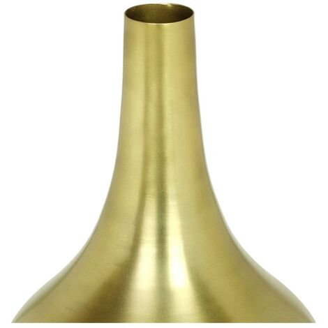  Vaso In Metallo Dorato H. 30 Cm Finitura Effetto Anticato - GIZEH