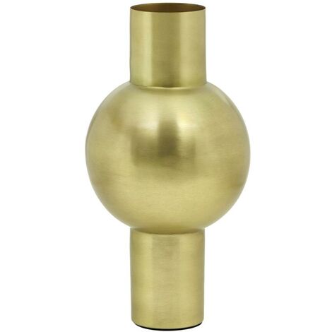  Vaso H. 30 Cm Finitura Effetto Anticato In Metallo Dorato - GIZEH