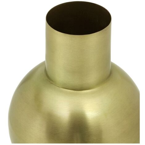  Vaso H. 30 Cm Finitura Effetto Anticato In Metallo Dorato - GIZEH