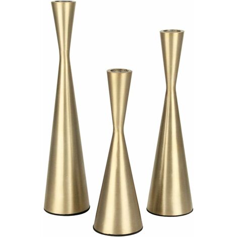  Candelabri In Oro, Portacandele In Metallo Per Decorazioni Per La Casa, Centrotavola Per Matrimoni, Feste Di Natale, Candelabri Vintage, Set Di 3 In Ottone Dorato