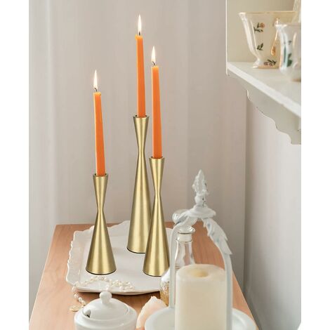  Candelabri In Oro, Portacandele In Metallo Per Decorazioni Per La Casa, Centrotavola Per Matrimoni, Feste Di Natale, Candelabri Vintage, Set Di 3 In Ottone Dorato
