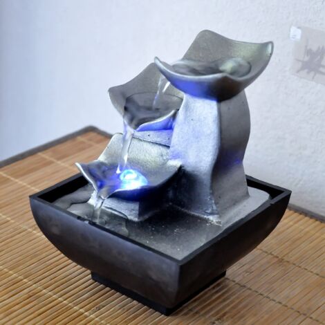  Zen Light - Fontana Nature Boro, Resina, Argento, 13 X 13 X 17 Cm