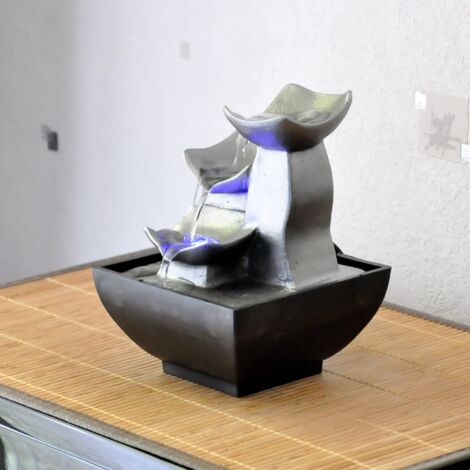  Zen Light - Fontana Nature Boro, Resina, Argento, 13 X 13 X 17 Cm