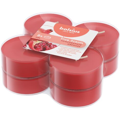  Bolsius True Scents Tealights Profumati E Colorati Maxi, Cera, Rosso, 8 Unità