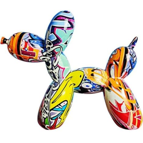  Grande Scultura Di Cani Con Palloncini Di Jeff Koons, Statue Artigianali In Resina Sculture Di Cani Con Palloncini Ufficio, Ornamenti Per Cani Con Palloncini Colorati Ornamenti Per Decorazioni Moderne