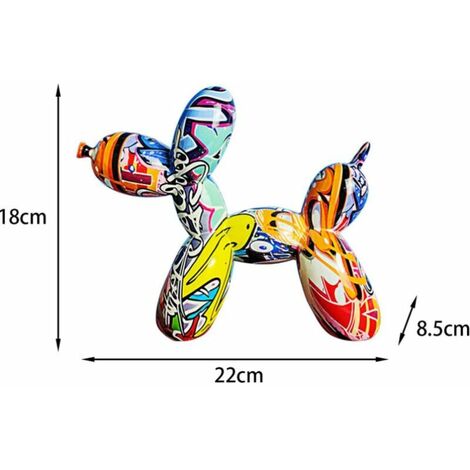  Grande Scultura Di Cani Con Palloncini Di Jeff Koons, Statue Artigianali In Resina Sculture Di Cani Con Palloncini Ufficio, Ornamenti Per Cani Con Palloncini Colorati Ornamenti Per Decorazioni Moderne