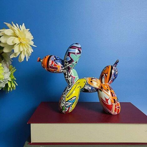  Grande Scultura Di Cani Con Palloncini Di Jeff Koons, Statue Artigianali In Resina Sculture Di Cani Con Palloncini Ufficio, Ornamenti Per Cani Con Palloncini Colorati Ornamenti Per Decorazioni Moderne