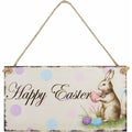  LITZEE Regalo Di Pasqua Buona Pasqua Targa In Legno Coniglio Appeso Placca Festival Muro Decorativo Porta Segno Appendiabiti Decorazione Domestica Puntelli Foto Bomboniere