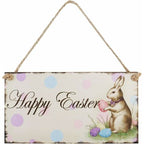  LITZEE Regalo Di Pasqua Buona Pasqua Targa In Legno Coniglio Appeso Placca Festival Muro Decorativo Porta Segno Appendiabiti Decorazione Domestica Puntelli Foto Bomboniere