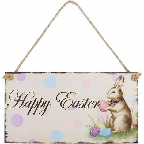  LITZEE Regalo Di Pasqua Buona Pasqua Targa In Legno Coniglio Appeso Placca Festival Muro Decorativo Porta Segno Appendiabiti Decorazione Domestica Puntelli Foto Bomboniere