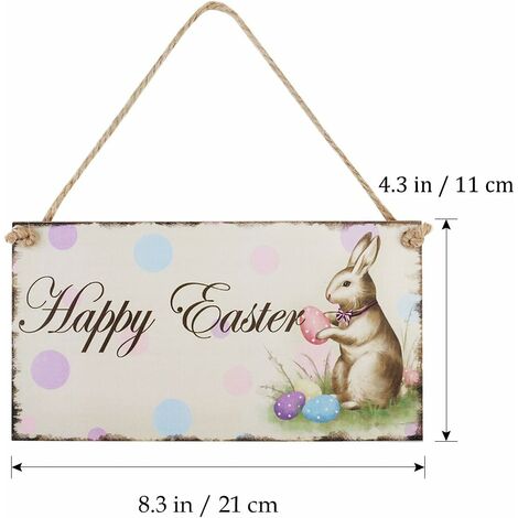  LITZEE Regalo Di Pasqua Buona Pasqua Targa In Legno Coniglio Appeso Placca Festival Muro Decorativo Porta Segno Appendiabiti Decorazione Domestica Puntelli Foto Bomboniere