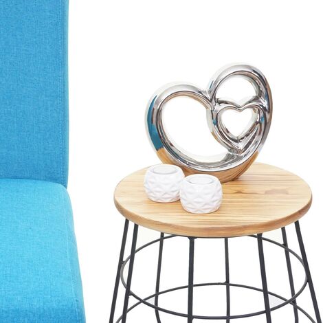 Nova Decorazione Soprammobile Cuori Intrecciati In Ceramica Colore Argento