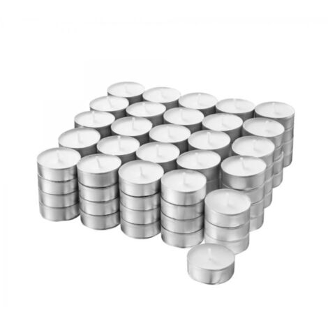  Tea Light Candele Candeline Tealight Inodore 100 Pz Bianca Candela Made In Italy