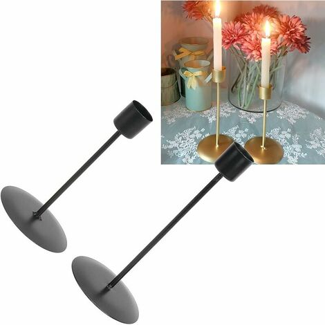  Portacandele, Portacandele A Testa Singola Deco Vintage Per Bar Per Caffè Per Matrimoni (nero)