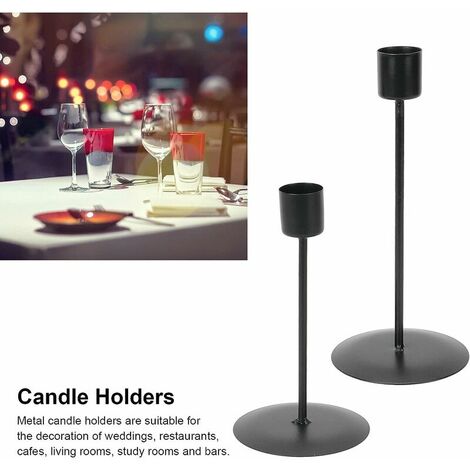  Portacandele, Portacandele A Testa Singola Deco Vintage Per Bar Per Caffè Per Matrimoni (nero)
